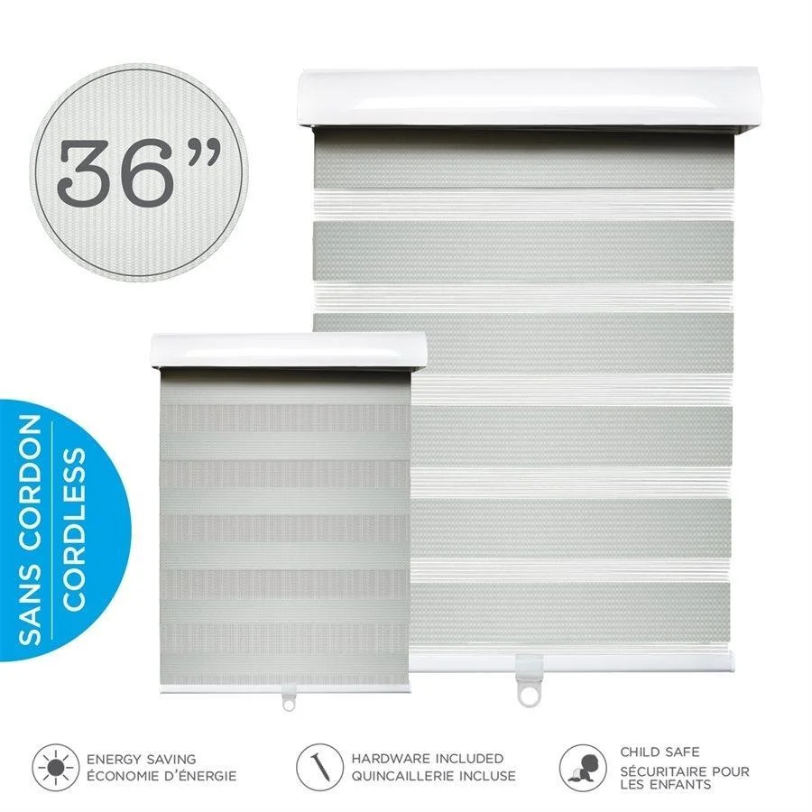 Hauz 3684GRYCD - Store de Fenêtre à Toile Alternée 36'' X 84'', Sans Cordon, Gris