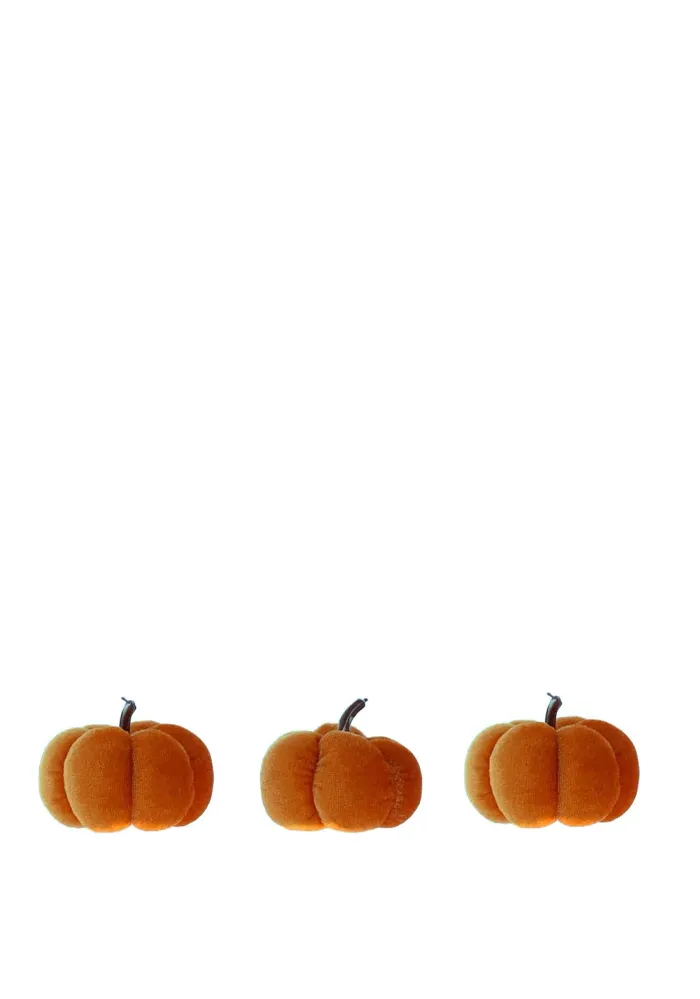 Heaven Sends Set 3 Velvet Pumpkin Decorations