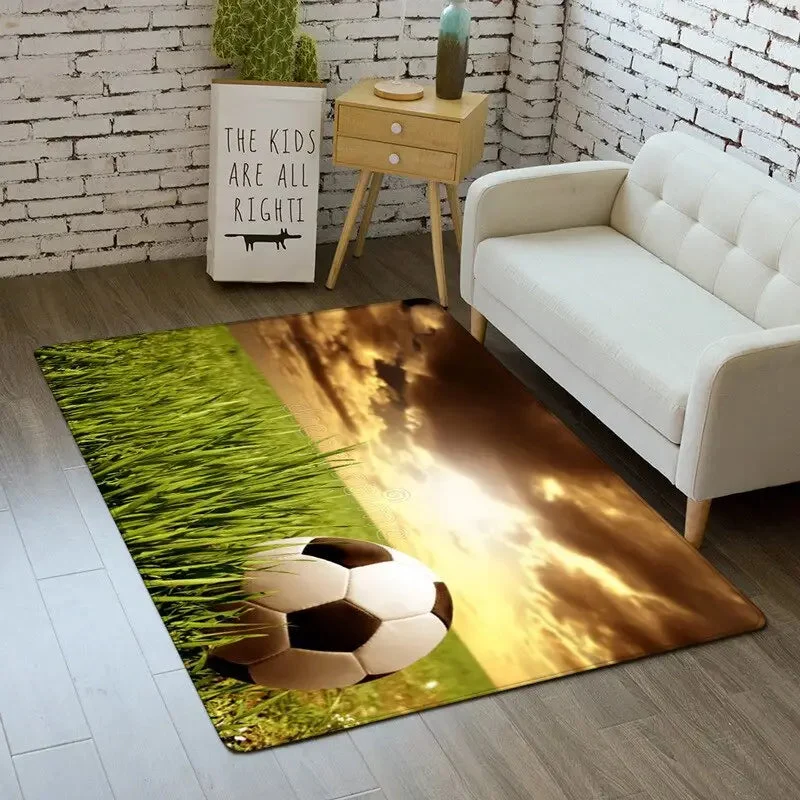 Tapis enfant football jaune Heikoa