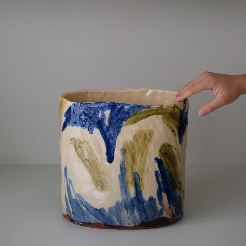 Vase en faïence rouge H 28cm Héloïse Bariol
