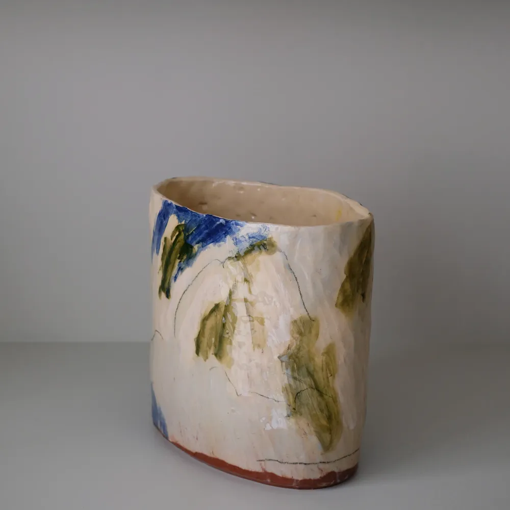Vase en faïence rouge H 28cm Héloïse Bariol