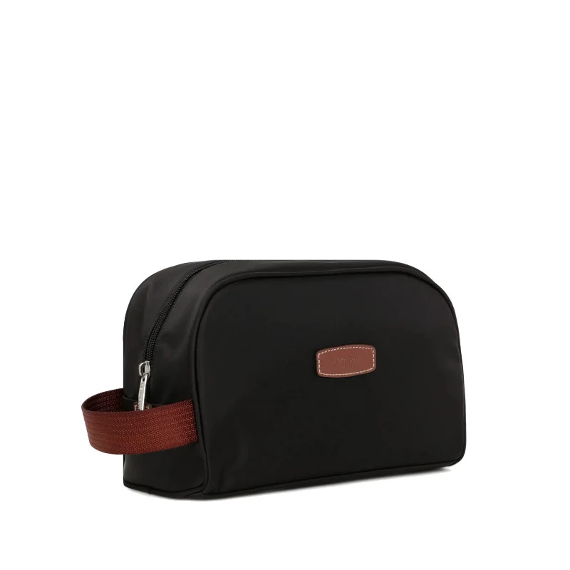 HEXAGONA Trousse de toilette - Nylon /croûte de cuir de vachette