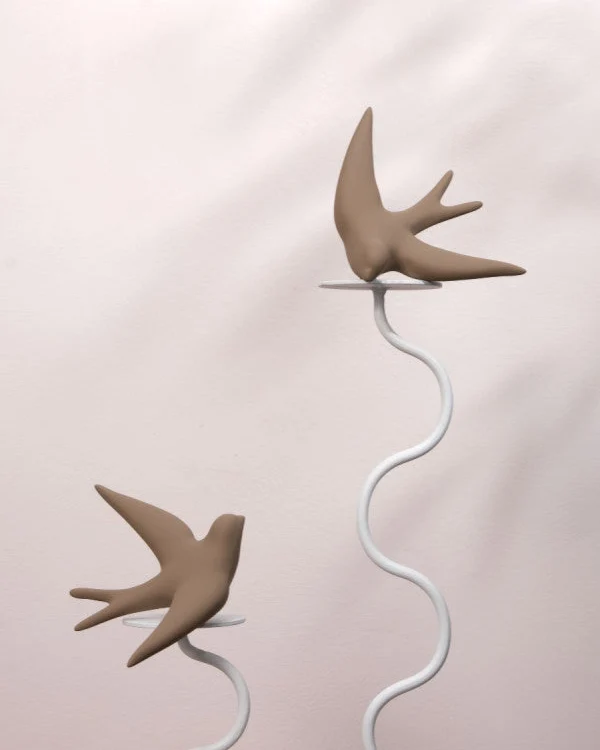 Hirondelle en céramique - Terre brune