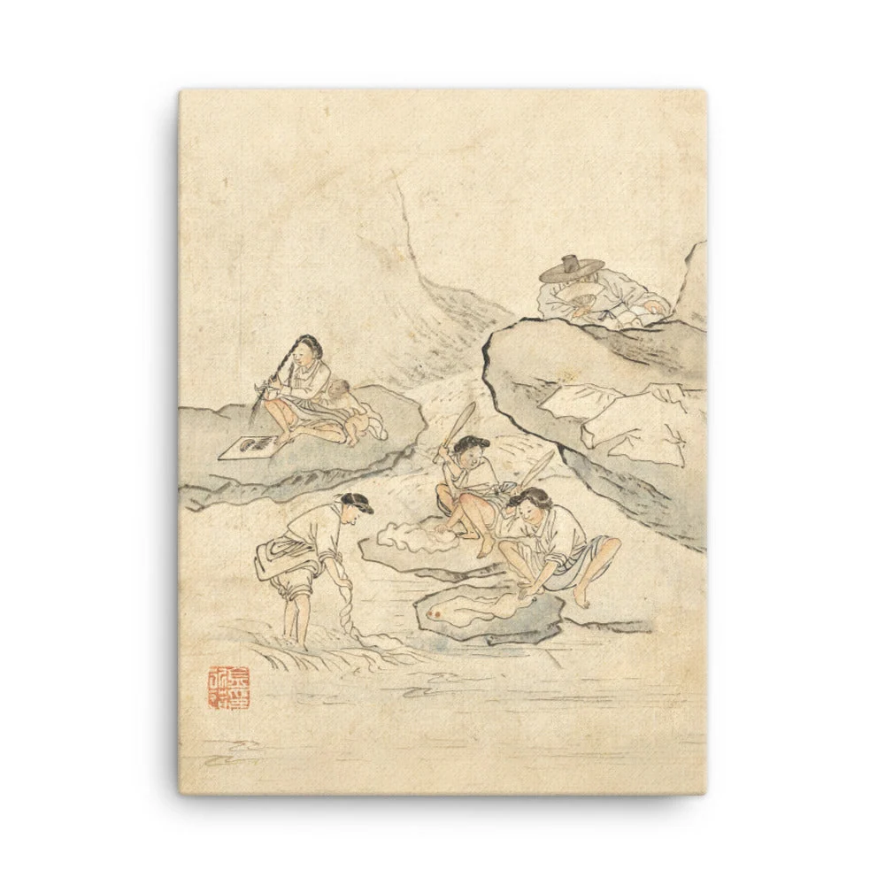 Blanchisserie, Kim Hong-do - Toile Hong-do Kim