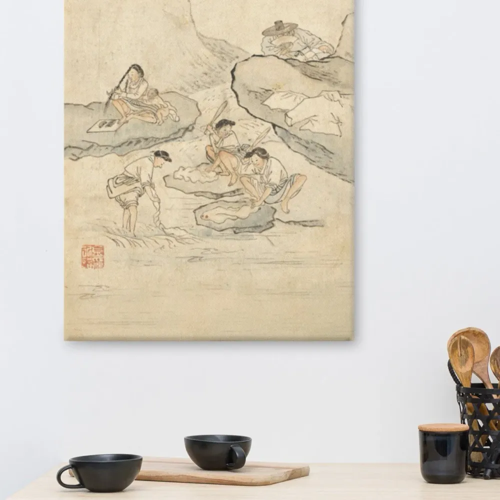 Blanchisserie, Kim Hong-do - Toile Hong-do Kim