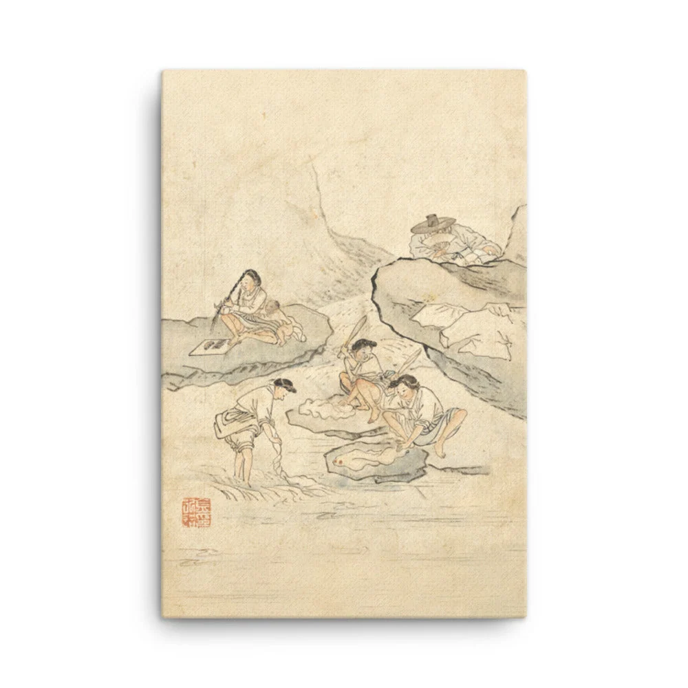 Blanchisserie, Kim Hong-do - Toile Hong-do Kim
