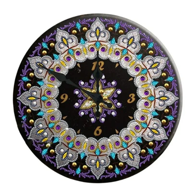 Horloge en métal Mandala de minuit