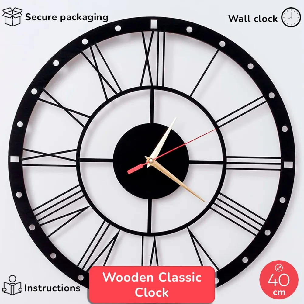 Horloge murale classique en bois BusyKids