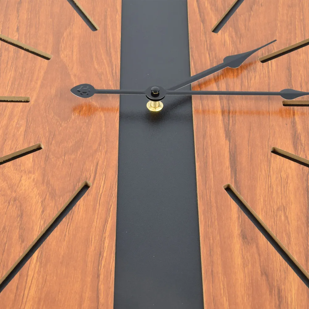 Horloge murale élégante en bois marron | Diamètre 60cm | Horloge murale élégante pour la maison et le bureau | Facile à li...