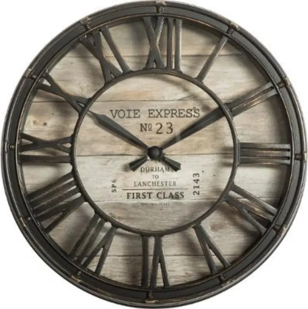 Horloge murale marron - diamètre 21 cm - Horloge de salon Industrielle - Horloge murale rurale - Horloge de cuisine - Horl...
