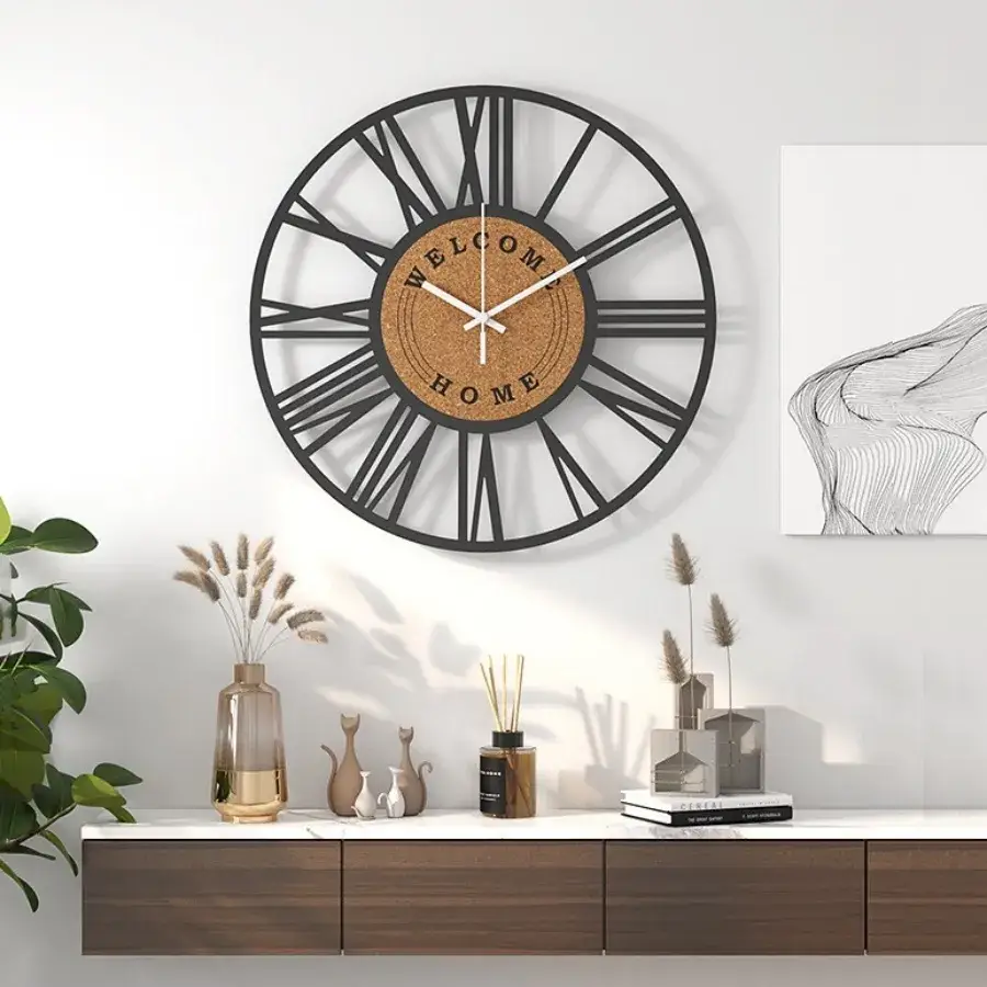 Horloge Murale Métal et Liège