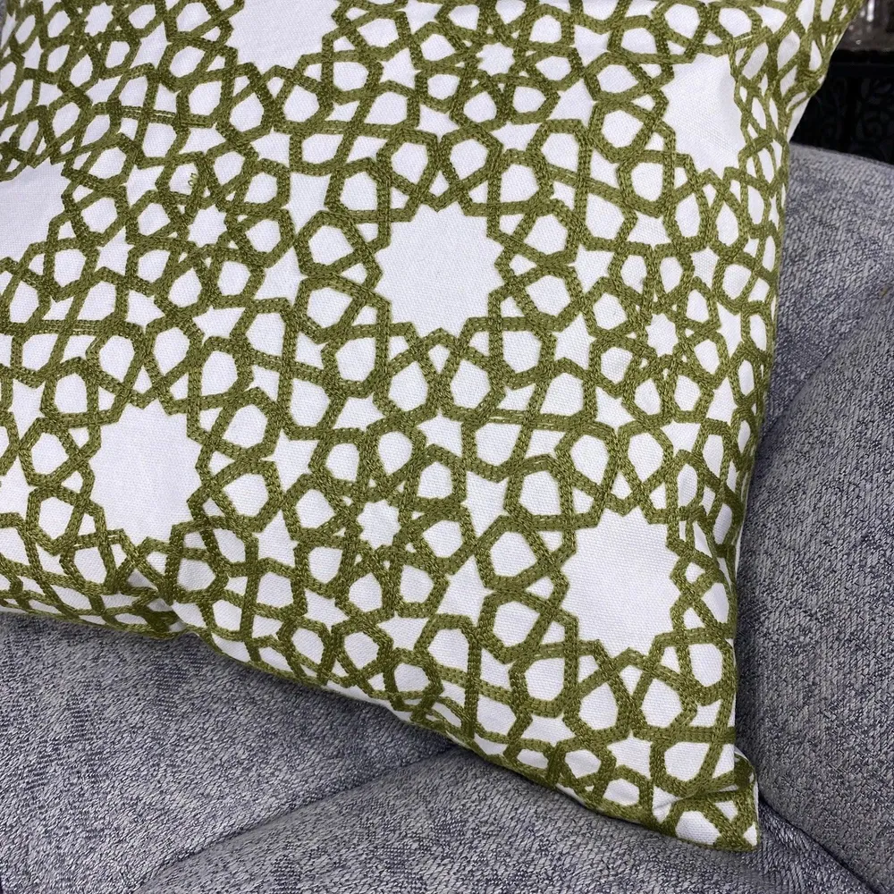 Housse de coussin arabe Étoile pistache MK5