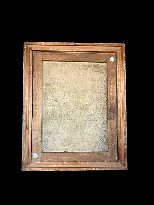 Huile sur toile française du 1800 représentant une scène de la vie familiale