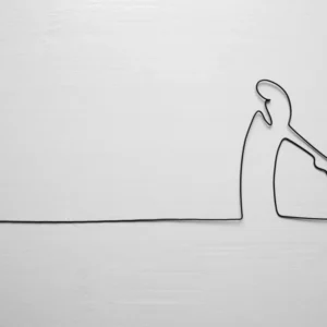 Inspiration Parodie La Linea en fil de fer recuit, sculpture fil de fer, décoration murale, déco année 70, citation fil de...