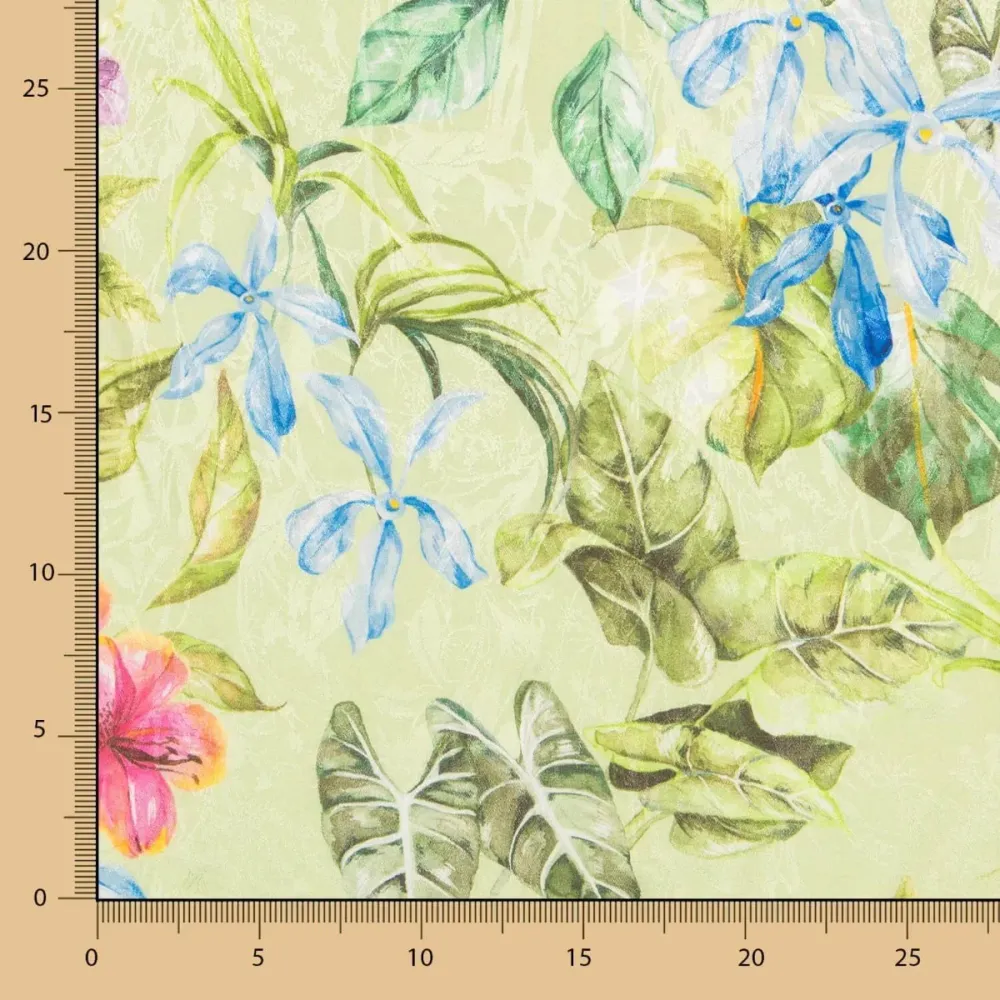 Jacquard Polyester Fleurs Pistache