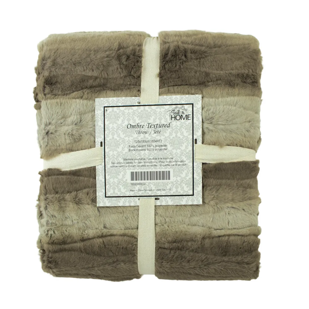 Jeté décoratif de fourrure Ombre Texturé - Naturel - 50 x 60 po