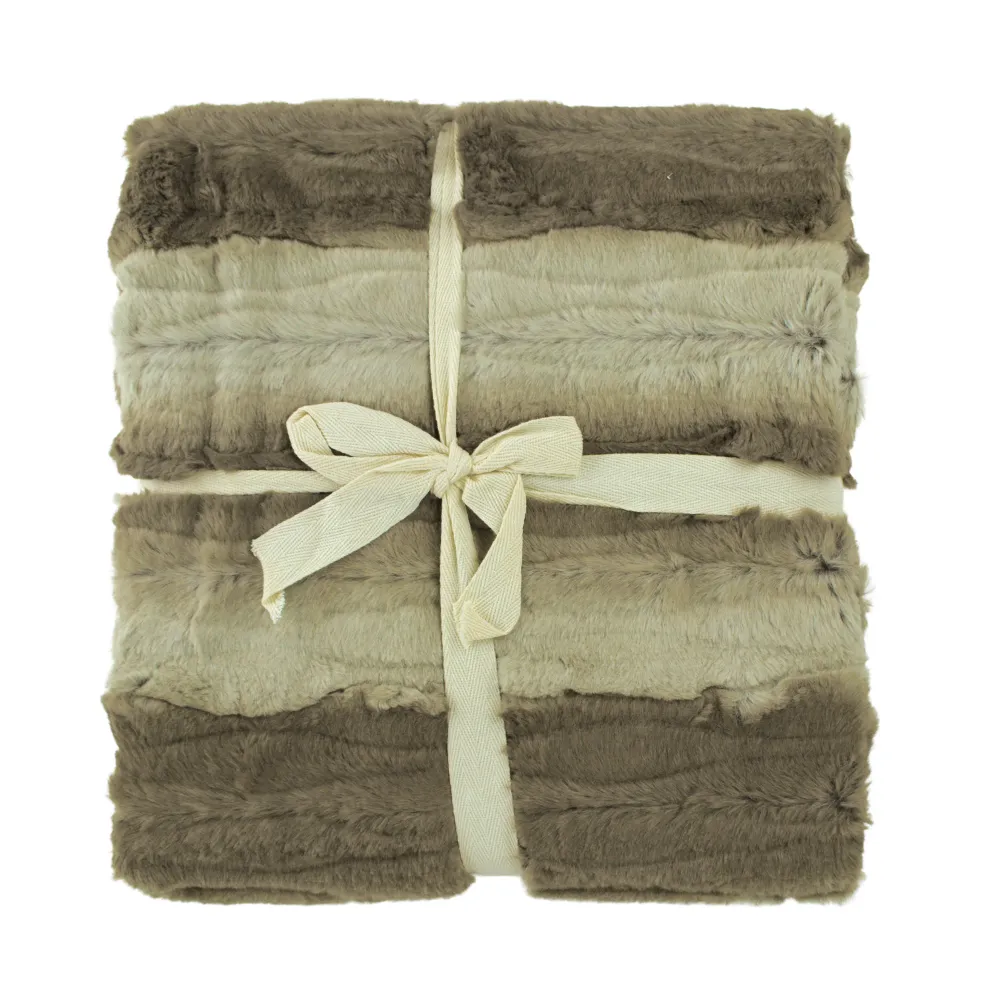 Jeté décoratif de fourrure Ombre Texturé - Naturel - 50 x 60 po