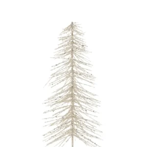 J-Line Christmas Tree Deco Glitters Metal/Plastic White/Silver Medium