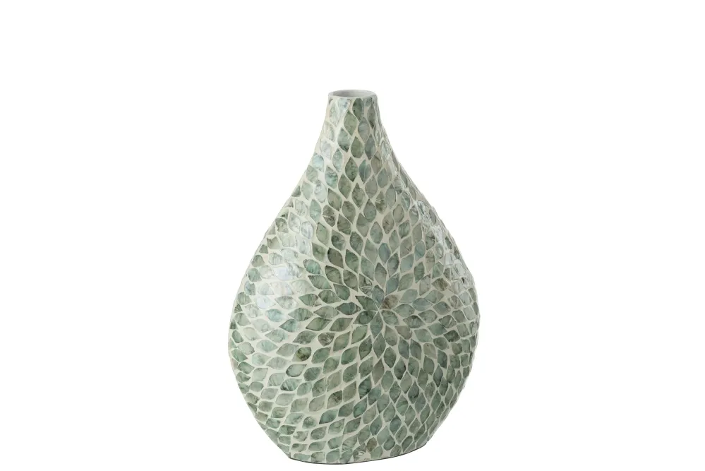 J-Line Vaas Alpha Parel Licht Blauw - 42.00 cm hoog