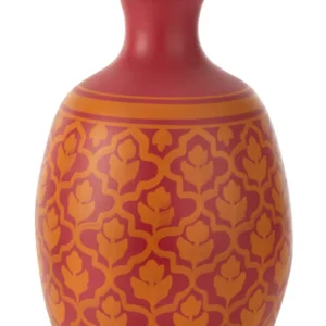 J-Line Vaas Bloemen+Lijnen Terracotta Roze/Oranje