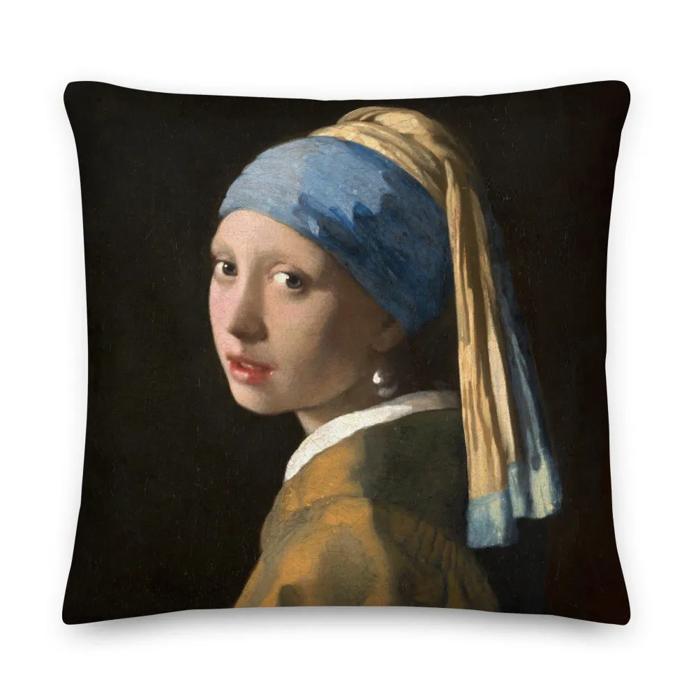 Premium-Kissen - Fille à la boucle d'oreille en perle Johannes Vermeer