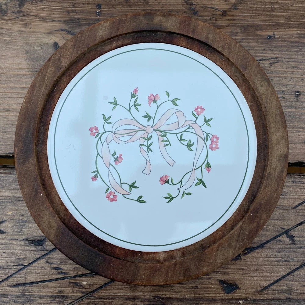 Plat à fromage en forme de dôme en verre Johnson Bros « Eternal Beau » (RARE)