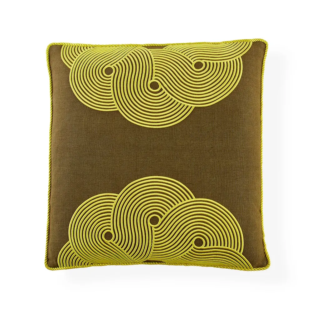 Jonathan Adler Coussin Pompidou Avocado Half Circles | 45x45 cm