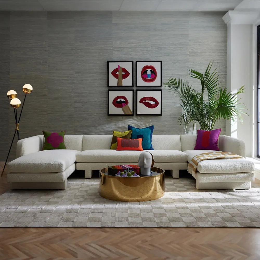 Jonathan Adler Coussin Pompidou Avocado Half Circles | 45x45 cm