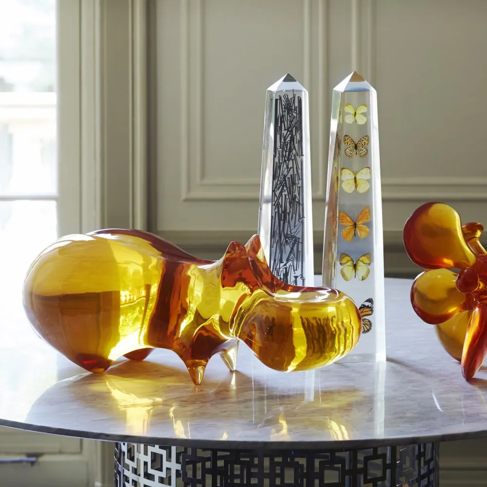 Jonathan Adler Sculpture En Acrylique Géant Hippo | Orange