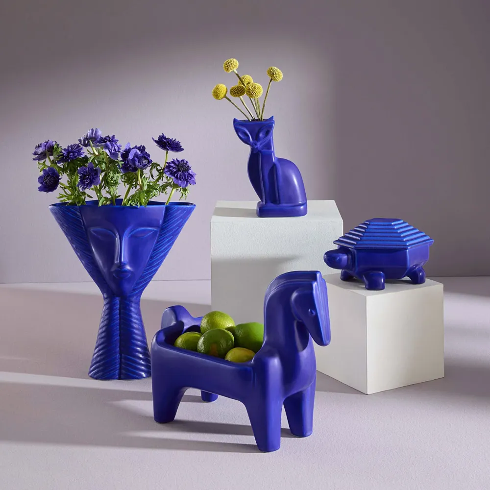 Jonathan Adler Vase Dame Cobalt