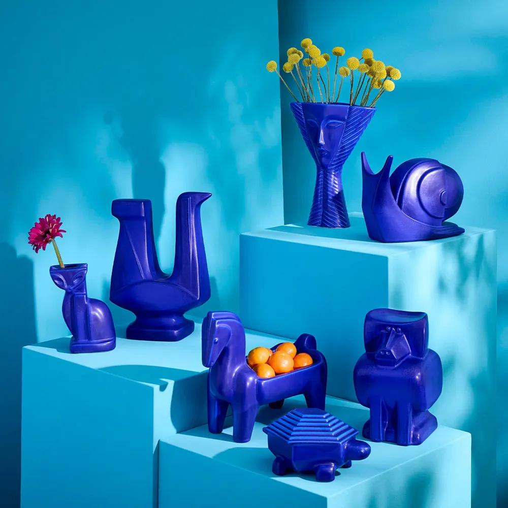 Jonathan Adler Vase Dame Cobalt