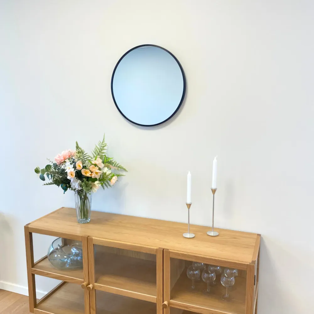 Julia - Miroir rond avec cadre noir Ø50 cm