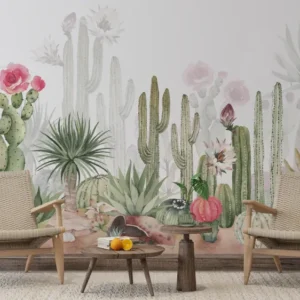 Papier peint panoramique Jardin de Cactus Kam et Léon