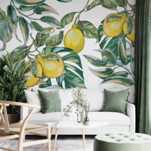 Yellow lemon wallpaper Kam & Leon