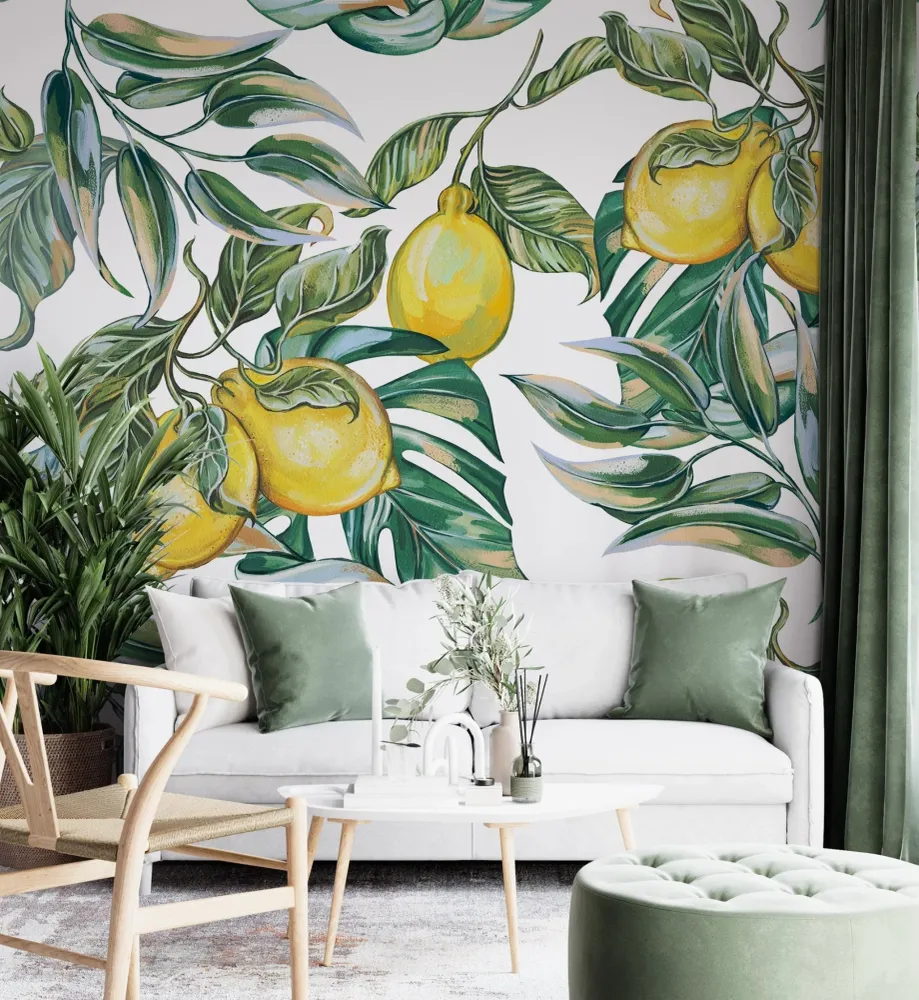 Yellow lemon wallpaper Kam & Leon