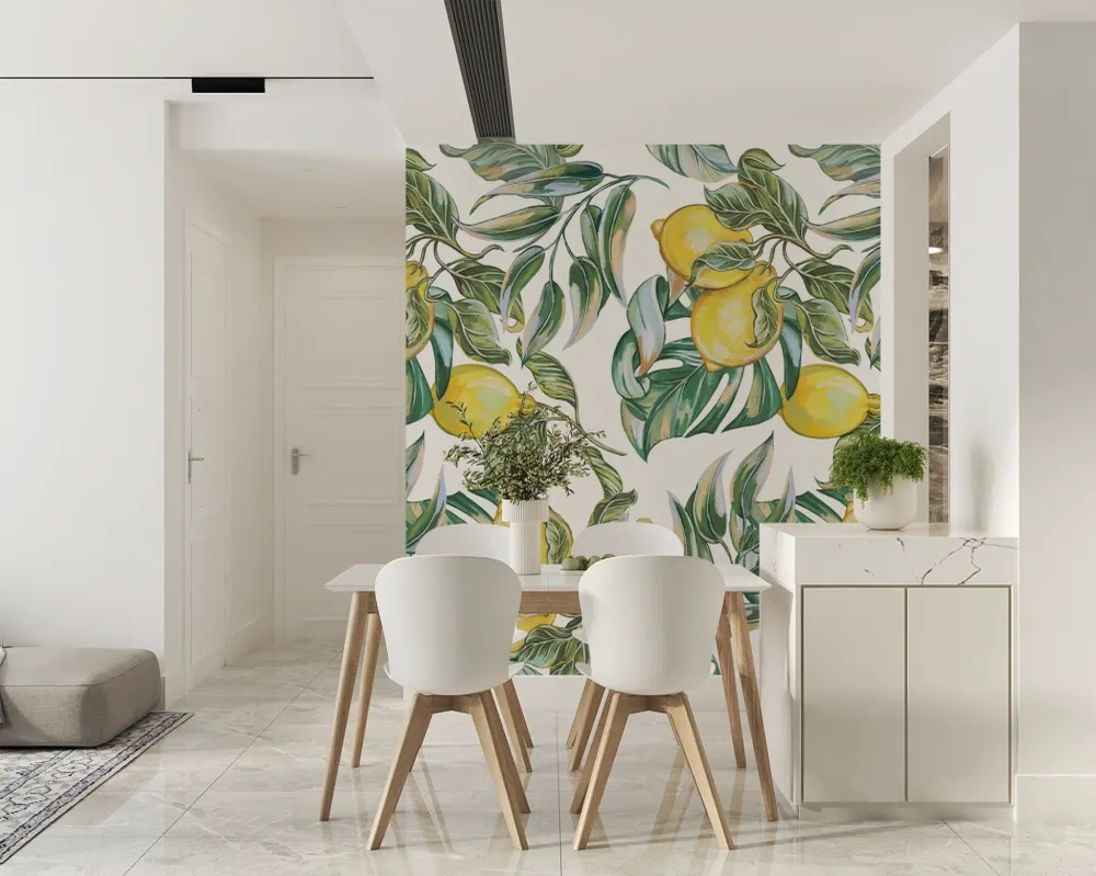 Yellow lemon wallpaper Kam & Leon