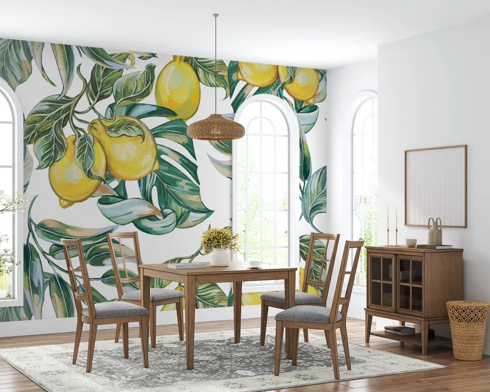 Yellow lemon wallpaper Kam & Leon