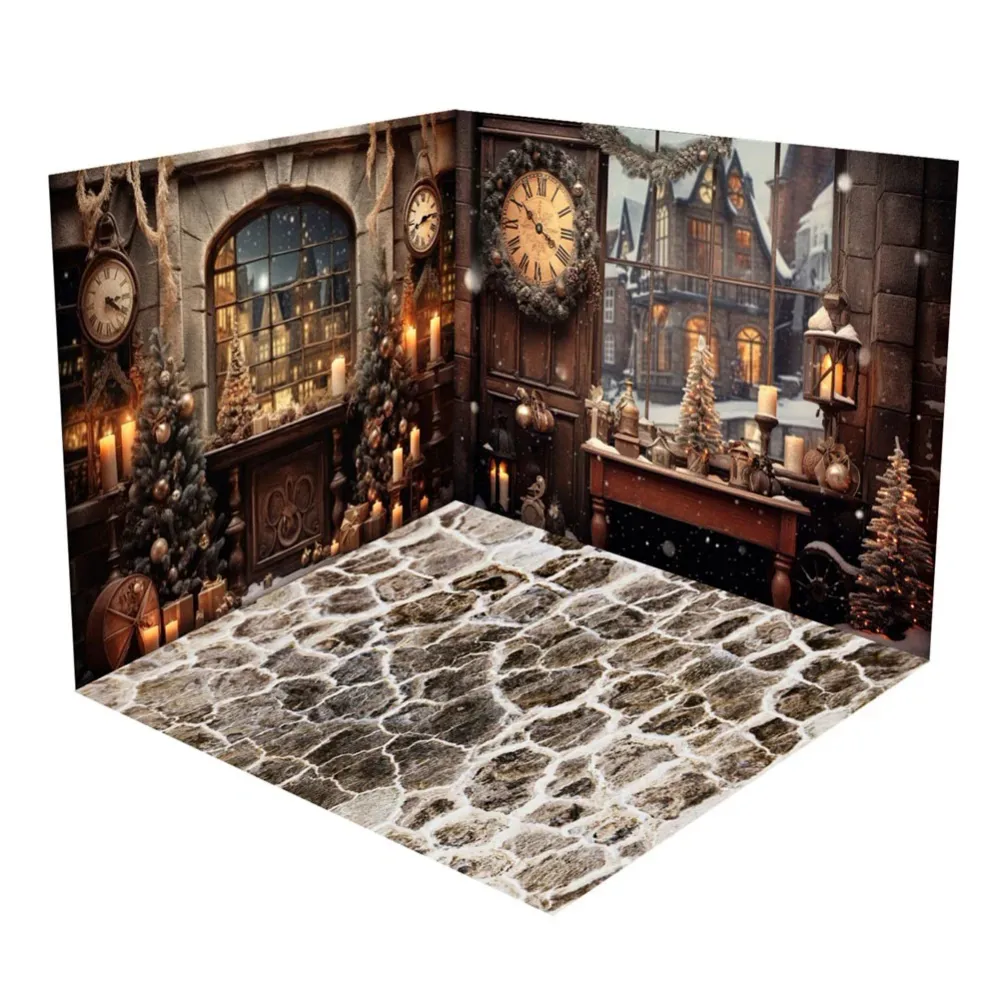 Kate Noël Intérieur Horloge Fenêtre Pierre Sol Ensemble de chambre