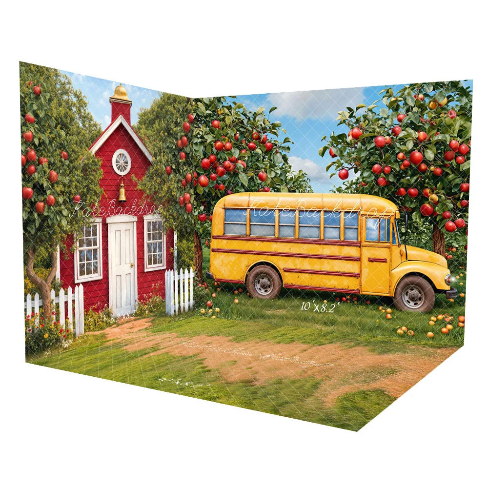 Kate Scolaire Bus Pomme École Rouge Ensemble de chambre