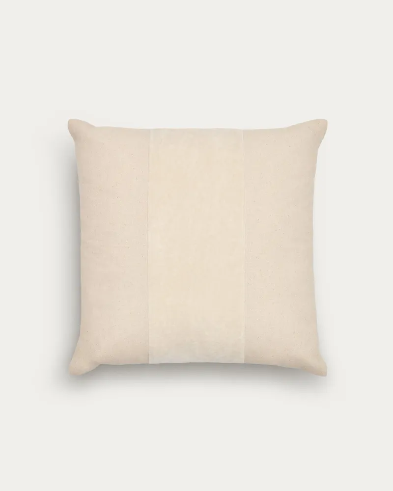Housse coussin Zaira 100% coton et velours blanc 45 x 45 cm Kave Home Mauritius Mu