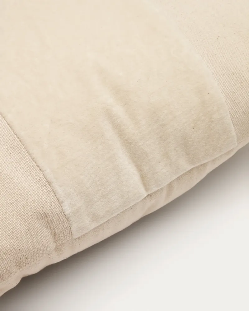 Housse coussin Zaira 100% coton et velours blanc 45 x 45 cm Kave Home Mauritius Mu