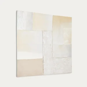 Tableau abstrait Pineda blanc 95 x 95 cm Kave Home Mauritius Mu
