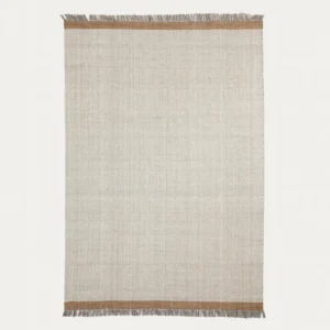 Tapis Brina en laine jacquard à chevrons beiges 230 x 160 cm Kave Home Mauritius Mu