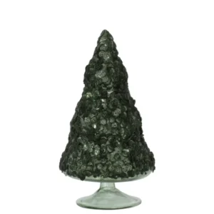 Kerstboom pailletten suiker mat donkergroen groot