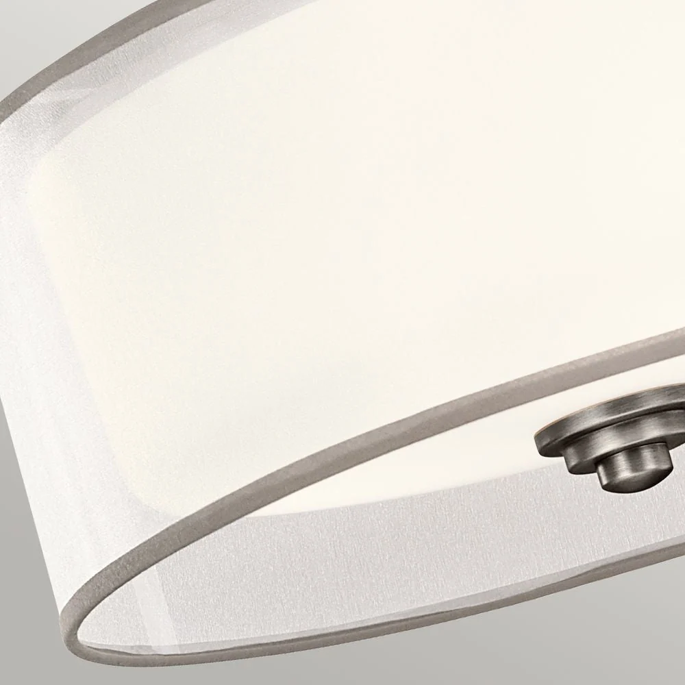 Plafonnier Kichler (KL-LACEY-SF-AP) Lacey en toile de lin, verre opale, acier E27 3L