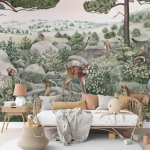 Papier Peint Panoramique Animaux de la êt Illustrée Kikki Belle