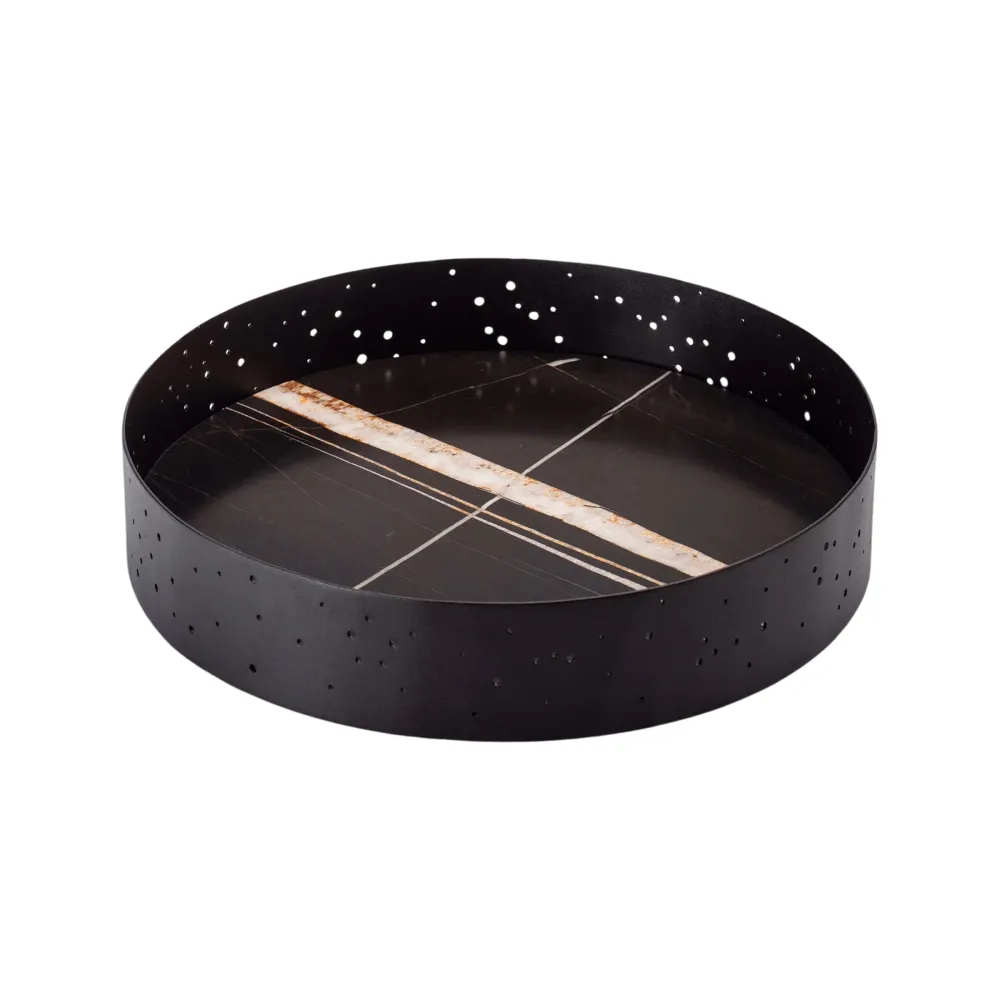 Centre de table en marbre et acier ECLITTICA par Stella Orlandino KIMANO