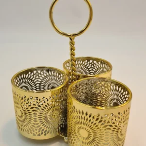SOPORTE PARA UTENSILIOS DE 3 SECCIONES - ORO Kitchen Depot