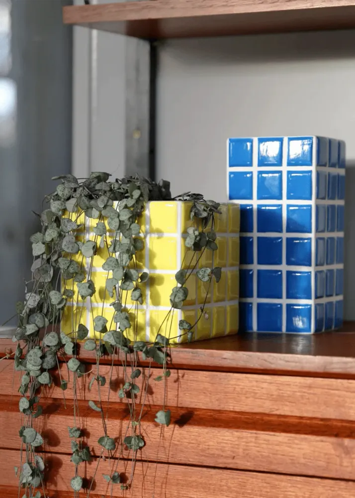 Cache-Pot Tuiles Jaunes &Klevering
