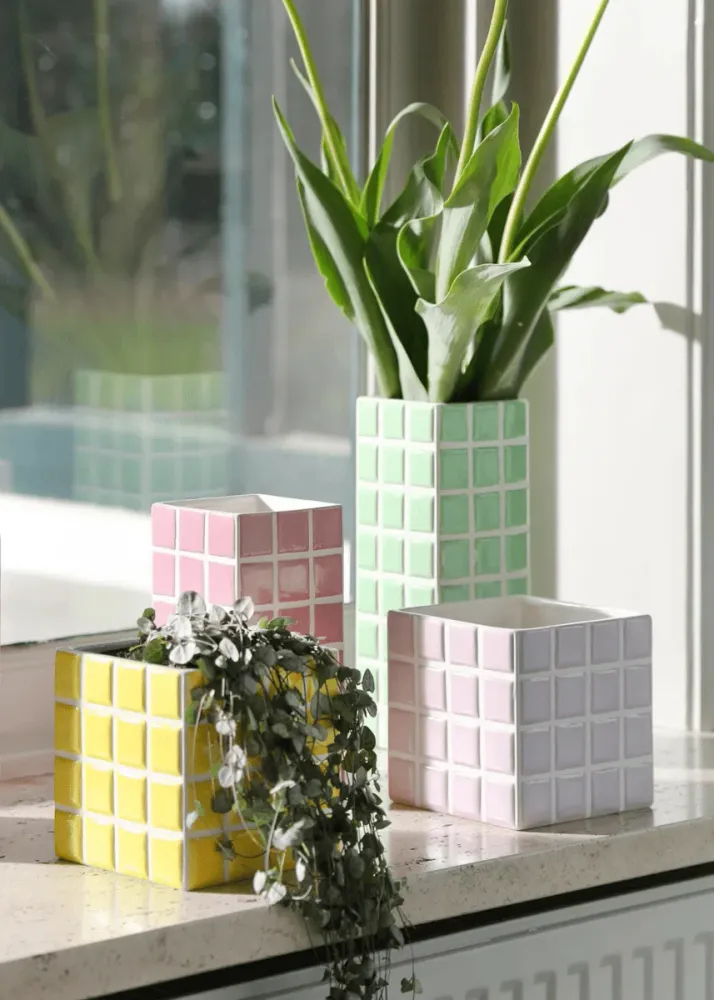 Cache-Pot Tuiles Lilas &Klevering